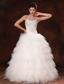 Tulle Ruffles Sweetheart A-line Chic Floor-length Custom Made Wedding Dress For 2013