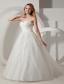 Simple A-line Sweetheart Court Train Taffeta and Organza Appliques Wedding Dress