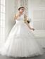 Ivory A-line V-neck Floor-length Organza Beading and Ruch Wedding Dress