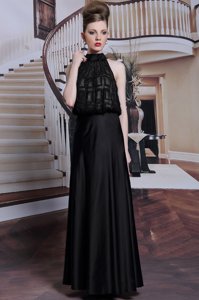 Luxury Beading Homecoming Dress Black Zipper Sleeveless Floor Length