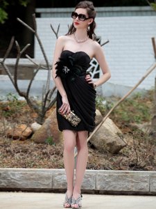 Sumptuous Knee Length Column/Sheath Sleeveless Black Junior Homecoming Dress Backless