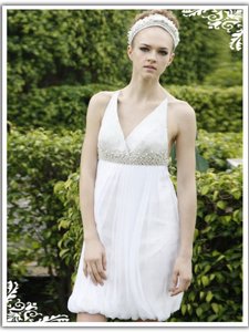 Fabulous White Sleeveless Knee Length Ruching Criss Cross Evening Dress