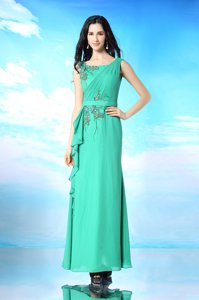 Admirable Sleeveless Beading and Appliques Zipper Evening Wear