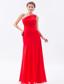Red Column / Sheath One Shoulder Prom Dress Beading Floor-length
