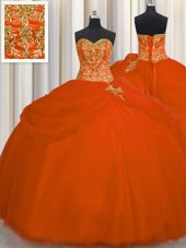 Glamorous Sleeveless Lace Up Floor Length Beading 15 Quinceanera Dress