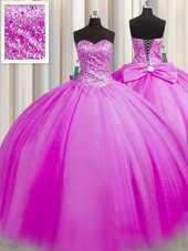 Modern Really Puffy Sweetheart Sleeveless Tulle 15 Quinceanera Dress Beading Lace Up