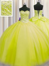 Custom Designed Really Puffy Tulle Sleeveless Floor Length Quinceanera Dress and Beading