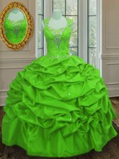 Eye-catching Sweet 16 Dresses Military Ball and Sweet 16 and Quinceanera and For with Beading and Pick Ups Straps Cap Sleeves Lace Up