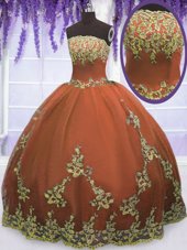 Luxurious Sleeveless Zipper Floor Length Appliques Quinceanera Dresses