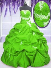 High Class Sleeveless Floor Length Appliques and Pick Ups Lace Up Sweet 16 Quinceanera Dress with