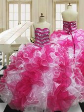 Sumptuous Floor Length Ball Gowns Sleeveless Multi-color Vestidos de Quinceanera Lace Up