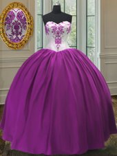 Gorgeous Purple Sleeveless Beading Floor Length Sweet 16 Quinceanera Dress