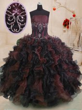 Multi-color Sleeveless Organza Lace Up Quinceanera Dress for Military Ball and Sweet 16 and Quinceanera