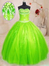 New Arrival Ball Gown Prom Dress Military Ball and Sweet 16 and Quinceanera and For with Beading Sweetheart Sleeveless Lace Up