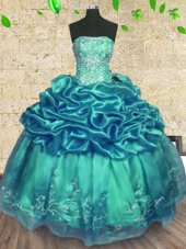 Dazzling Sleeveless Lace Up Floor Length Beading and Ruffles Quinceanera Gowns
