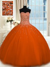 Best Selling Tulle Sleeveless Floor Length Quinceanera Dress and Beading