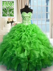 Graceful Floor Length 15 Quinceanera Dress Sweetheart Sleeveless Lace Up