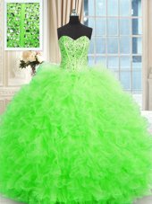 Comfortable Floor Length Quinceanera Dresses Strapless Sleeveless Lace Up