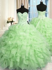 Designer Floor Length Quince Ball Gowns Sweetheart Sleeveless Lace Up