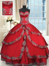Smart Ruffled Floor Length Ball Gowns Sleeveless Wine Red Ball Gown Prom Dress Lace Up