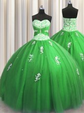 Adorable Sweetheart Lace Up Beading and Appliques Quince Ball Gowns Sleeveless
