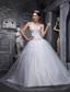 Lovely A-Line / Princess Sweetheart Neck Floor-length Taffeta and Tulle Beading White Prom Dress