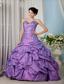 Lavender A-line Sweetheart Floor-length Taffeta Sequins Quinceanera Dress