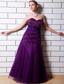 Purple A-line Sweetheart Floor-length Tulle and Taffeta Sequins Prom Dress