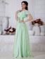 Apple Green Empire V-neck Brush Train Chiffon Beading Prom / Evening Dress