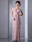 Baby Pink Column Spaghetti Straps Floor-length Chiffon Prom Dress