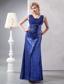 Blue Column Straps Ankle-length Sequin Sequins Prom Dress