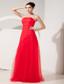 Red Column Strapless Floor-length Tulle Rush Prom Dress