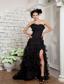 Beautiful Black A-line Sweetheart Prom Dress Organza Beading Brush Trian