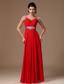 Red Beaded Decorate Shoulder Customize Empire 2013 New Style Prom Gowns In Tuscaloosa Alabama