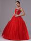 Paillette Red Quinceanera Dress With Beaded Decorate One Shoulder In Campbell California