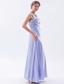 Lilac Empire One Shoulder Ankle-length Chiffon Beading Prom Dress