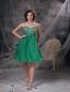 Sweet Green A-line Sweetheart Prom / Homecoming Dress Organza Beading Knee-length