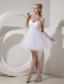 Cheap White Cocktail Dress A-line Sweetheart Organza Beading Mini-length