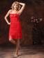 2013 Red Spaghetti Straps Embroidery With Sequins Knee-length Homecoming / Cocktail Dress