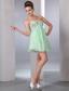 Apple Green Empire Sweetheart Short Prom Dress Chiffon and Sequin Mini-length