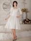 Beautiful A-line / Princess Strapless Knee-length Satin Ruch Wedding Dress