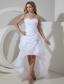 Elegant A-line / Princess Strapless High-low Organza Bow and Beading Wedding Dress