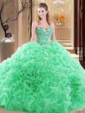 Discount Pick Ups Ball Gowns Sweet 16 Dress Sweetheart Fabric With Rolling Flowers Sleeveless Floor Length Lace Up