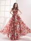 Multi-color Empire Halter Beading Ruching Prom Dress