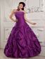 Purple Ball Gown Strapless Floor-length Taffeta Beading and Embroidery Quinceanera Dress