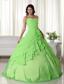 Spring Green Ball Gown Sweetheart Floor-length Chiffon Beading Quinceanera Dress