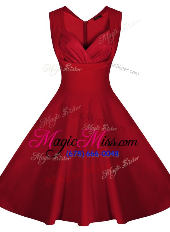 Pretty Knee Length A-line Sleeveless Wine Red Homecoming Dresses Zipper