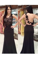 New Arrival Scoop Lace Sleeveless With Brush Train and Appliques