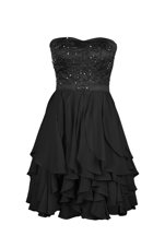 Superior Chiffon Sleeveless Knee Length Homecoming Dress and Beading and Appliques