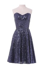Noble Sleeveless Lace Up Knee Length Sequins Formal Evening Gowns